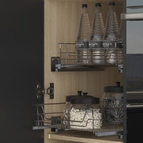 (for 1000mm unit) Pull out Cabinet Wire Baskets Soft Close Runners